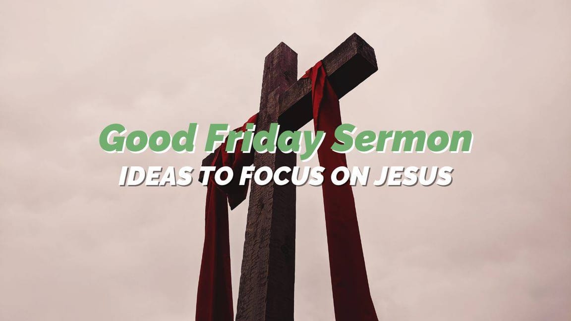 Pastor preparing Good Friday sermon notes with Bible open on desk