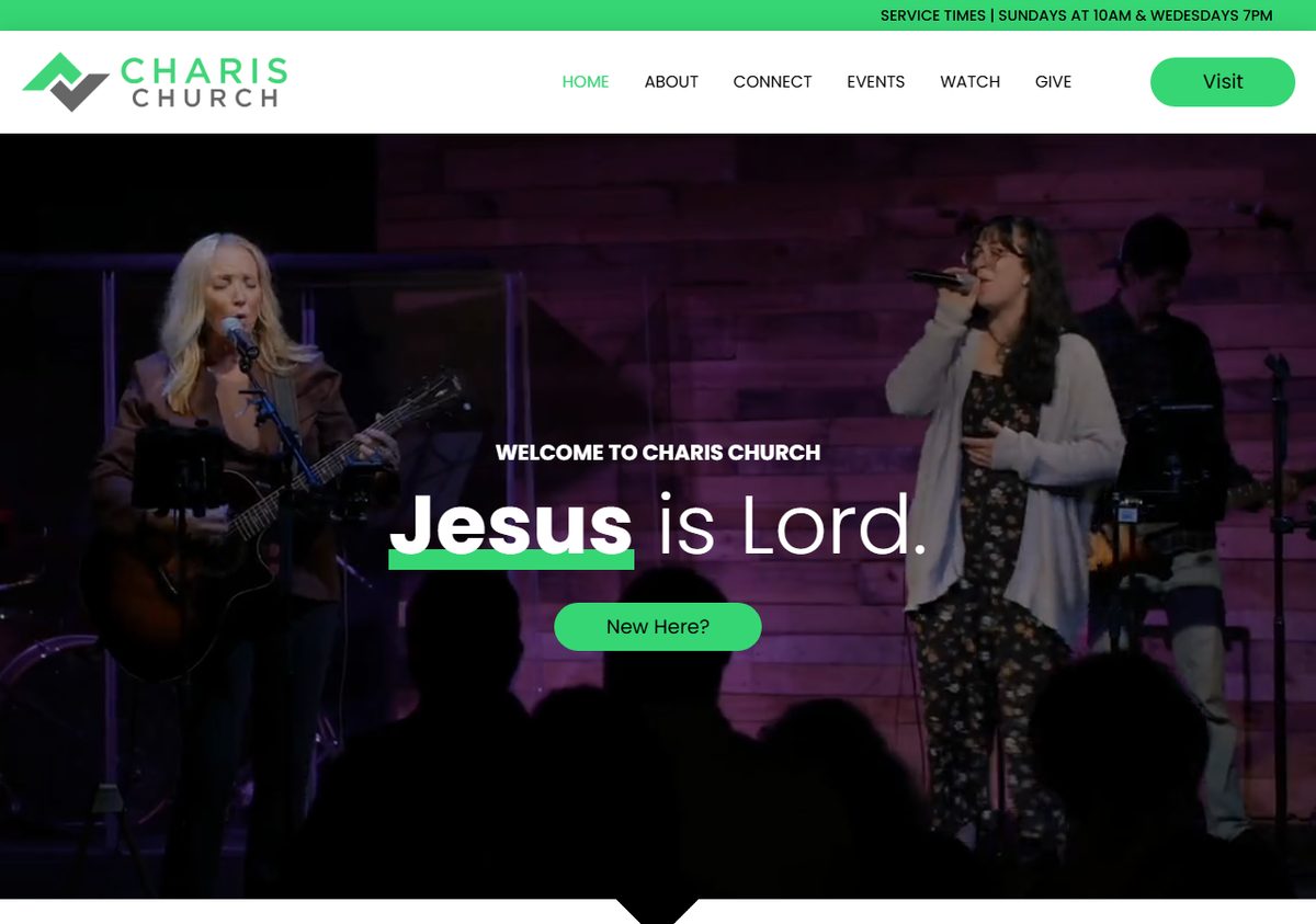 Charis Church website screenshot