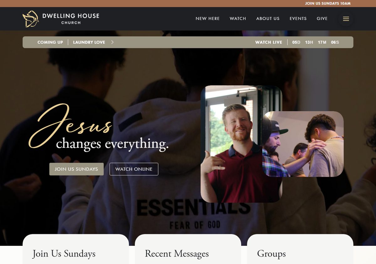 Dwelling House Church website screenshot
