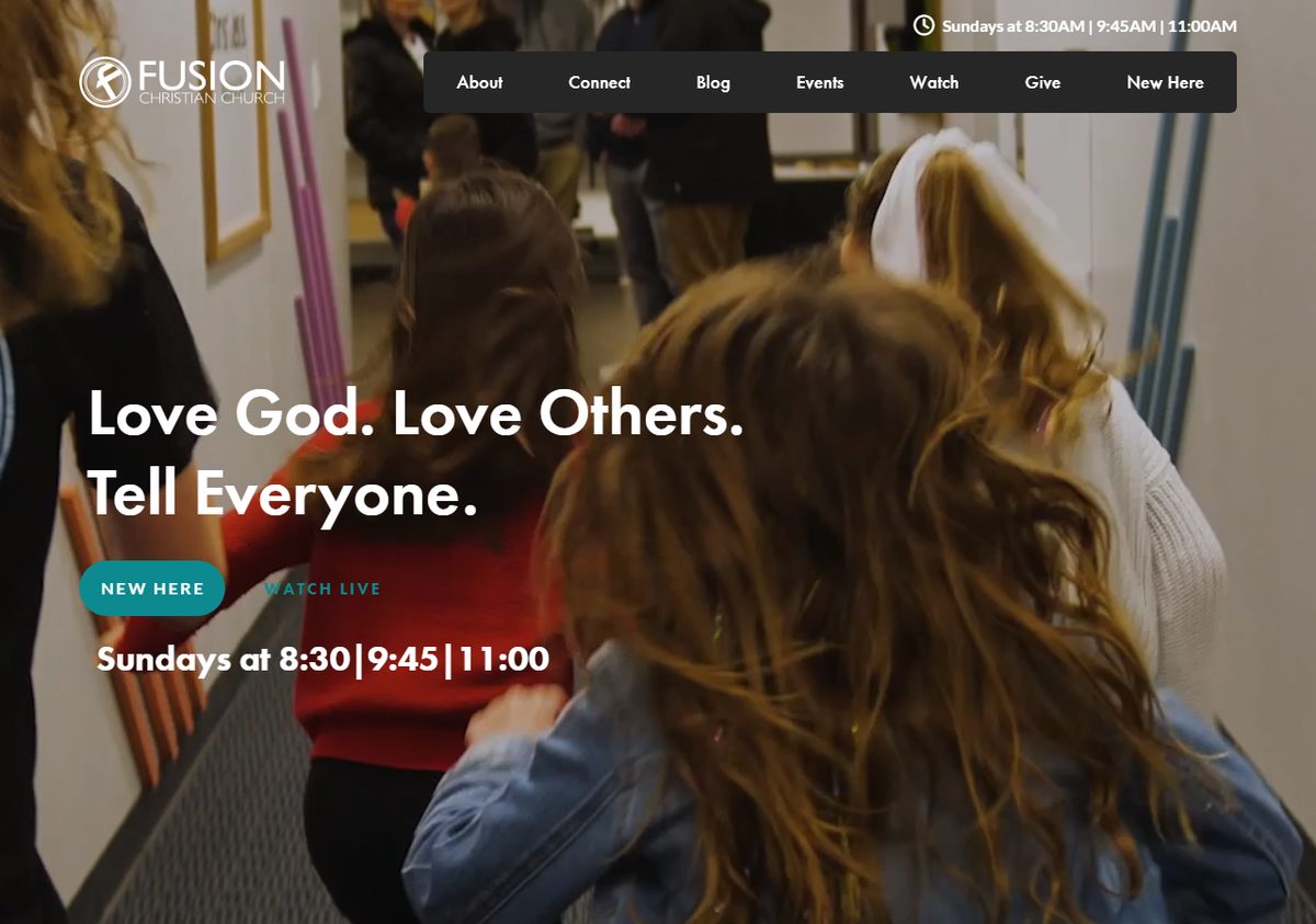 Fusion Christian Church website screenshot