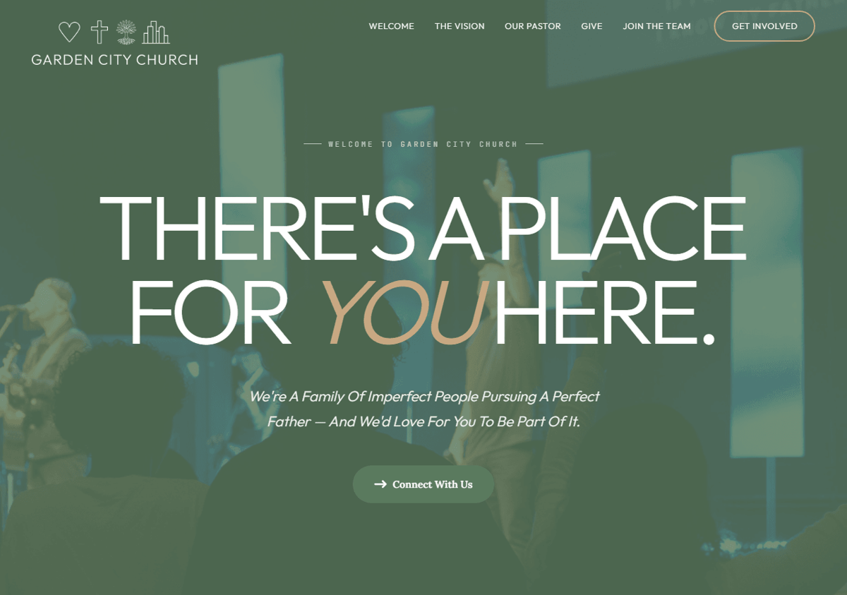 Garden City Church website screenshot