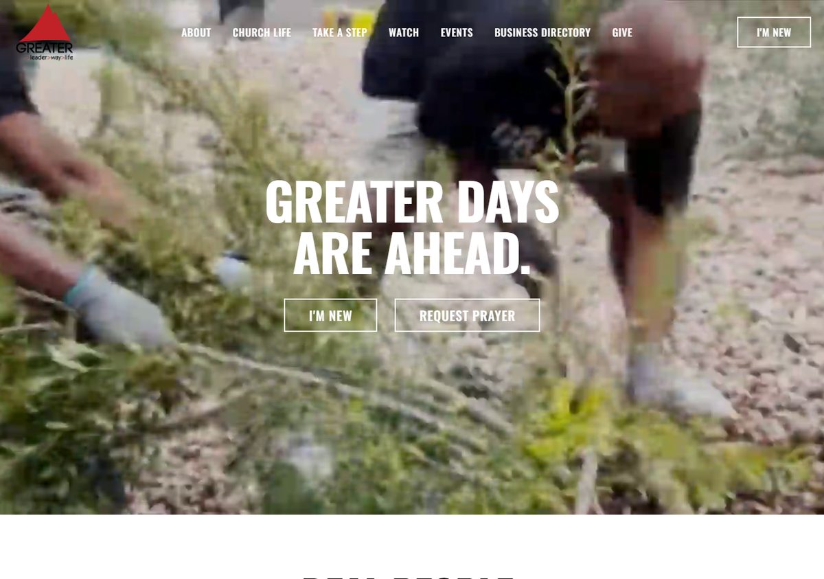 Greater Church website screenshot