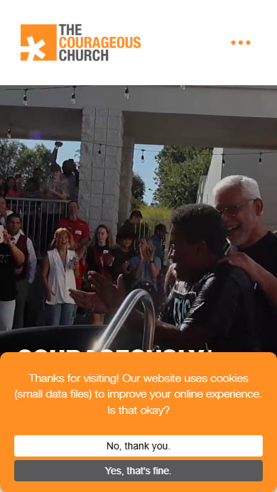 The Courageous Church mobile view