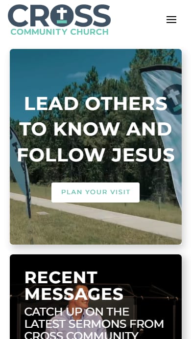Cross Community Church mobile view