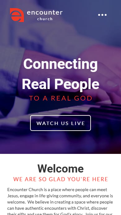 Encounter Church mobile view