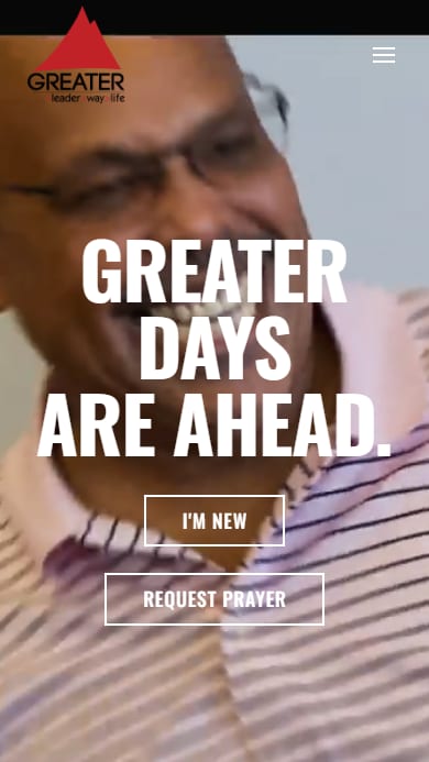 Greater Church mobile view