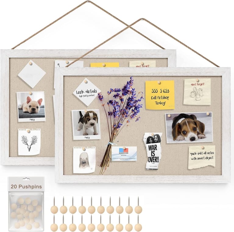 2 Pack Linen Corkboard