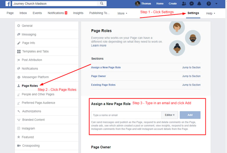 Add Another Admin To Your Church Facebook Page