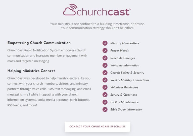 churchcast church texting service