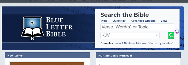 BlueLEtterBible computer library and passage guide