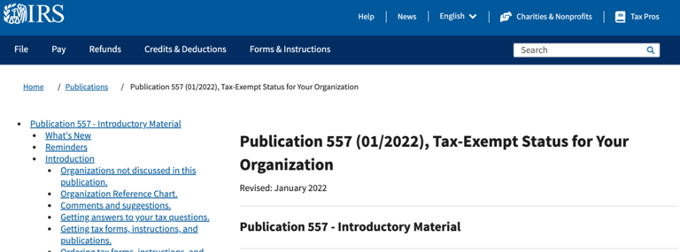 IRS official definition when churches seek tax exemption