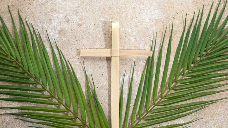 Church congregation celebrating Easter Sunday together with joyful worship