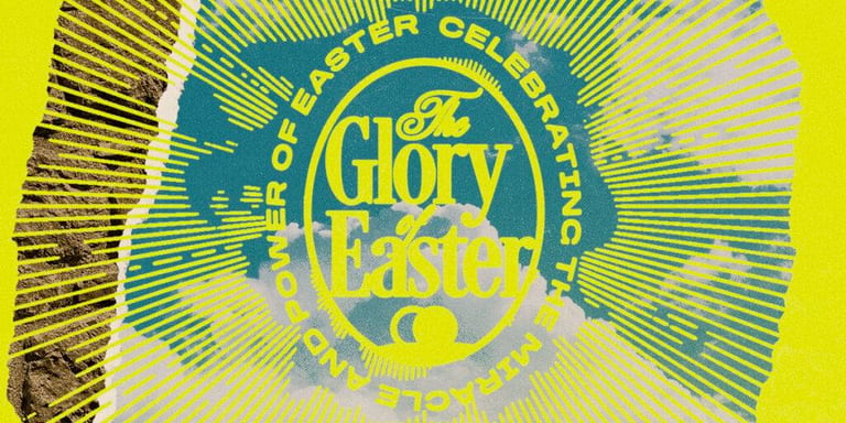 Easter sermon graphic showing Resurrection Power theme with cross and sunrise