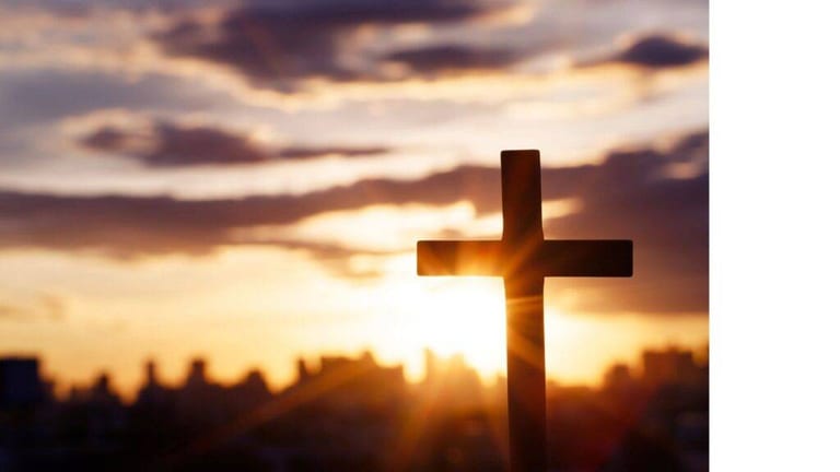 Church congregation gathered for Easter Sunday worship service