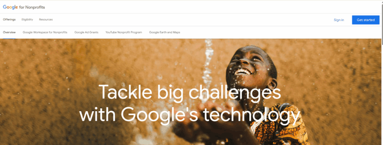 Create a Google for Nonprofits account