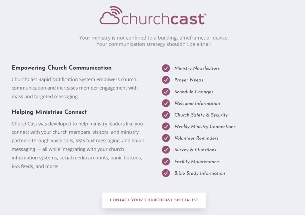 churchcast church texting service