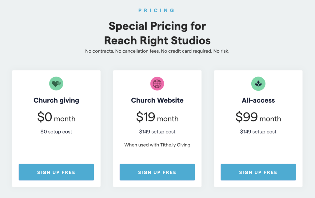 tithely online giving pricing