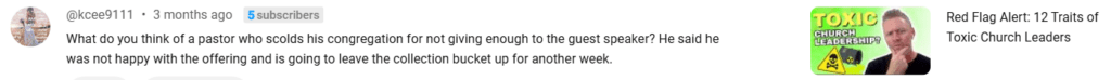 Is it Toxic for a Pastor to Comment on the Offering?